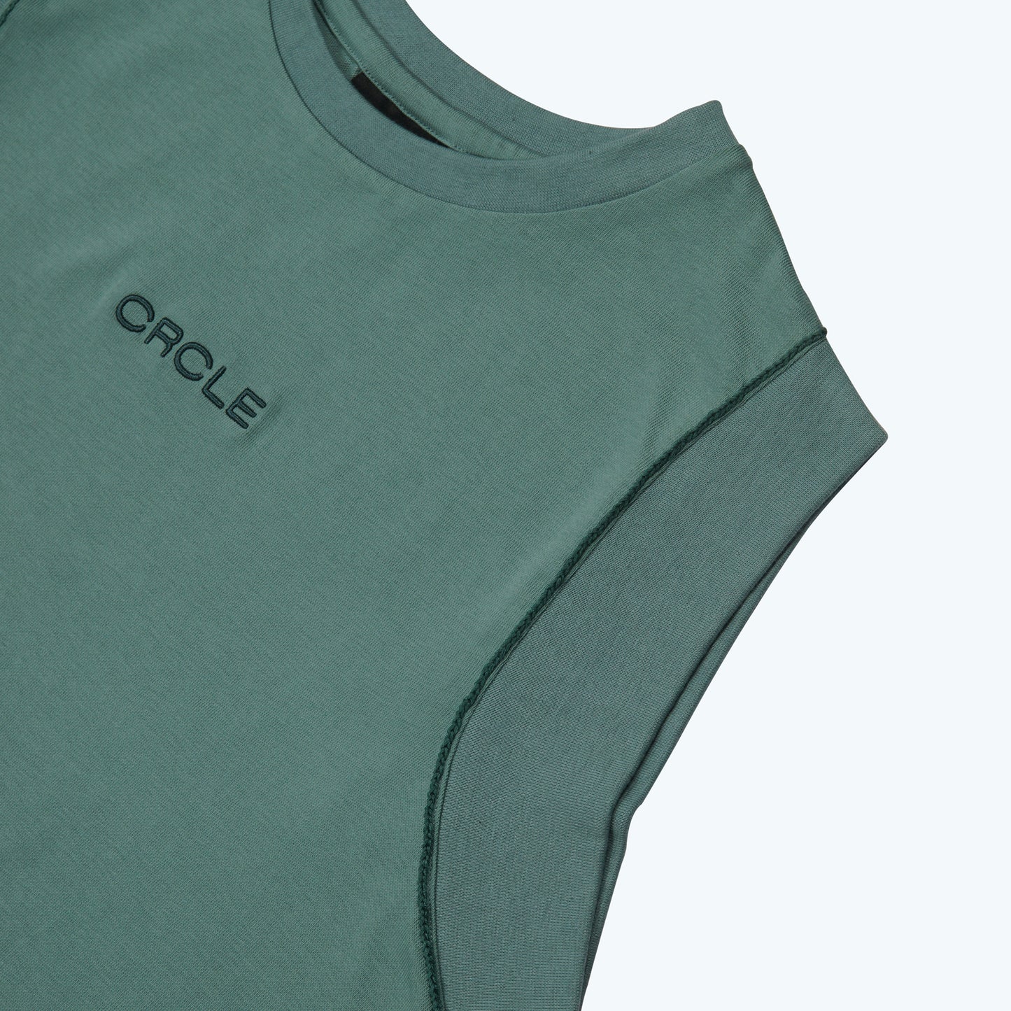 CRCLE SLEEVELESS TEE - SEA FOAM GREEN