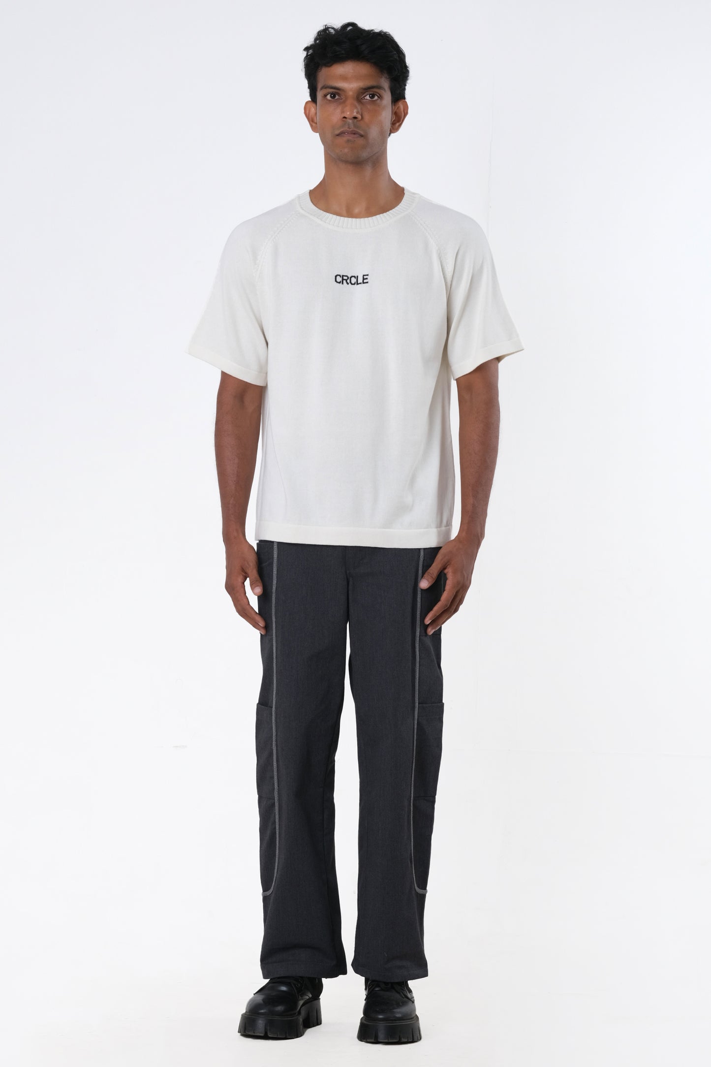 CRCLE KNIT TEE - OFF WHITE