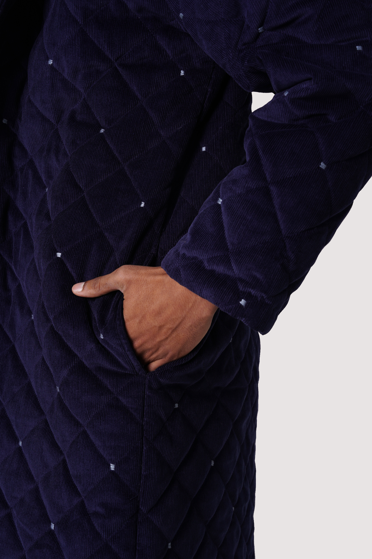 QUILTED COAT (BLUE)