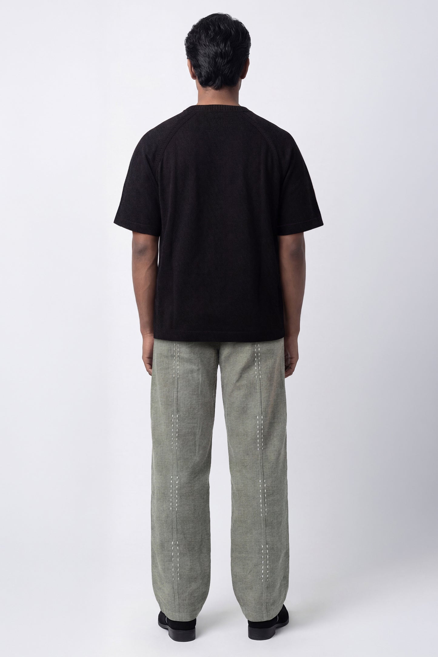 BROKEN PINSTRIPE EMBROIDERED PANT