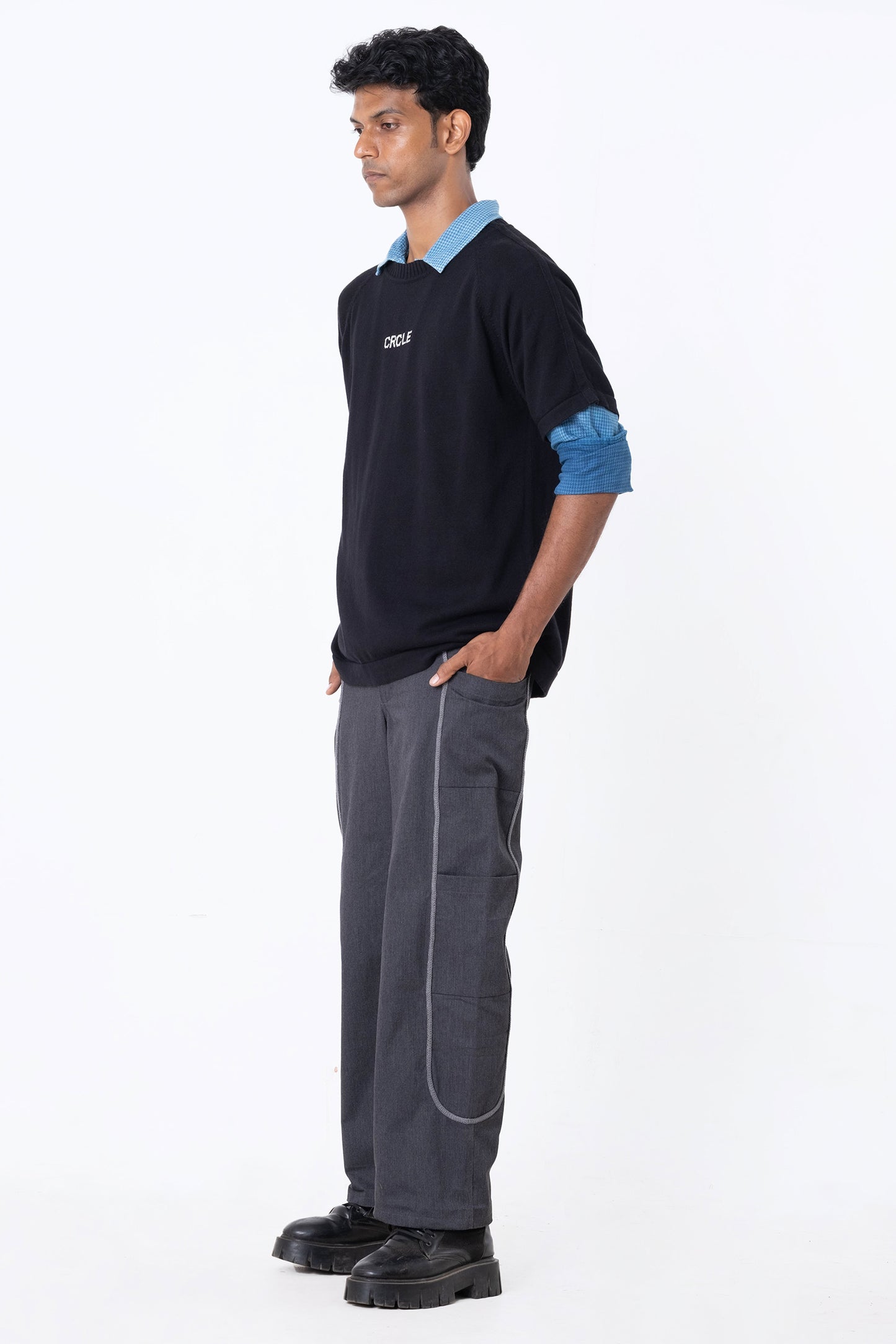 CRCLE KNIT TEE - BLACK