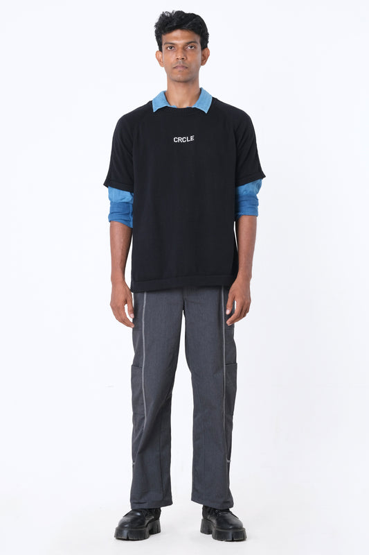 CRCLE KNIT TEE - BLACK