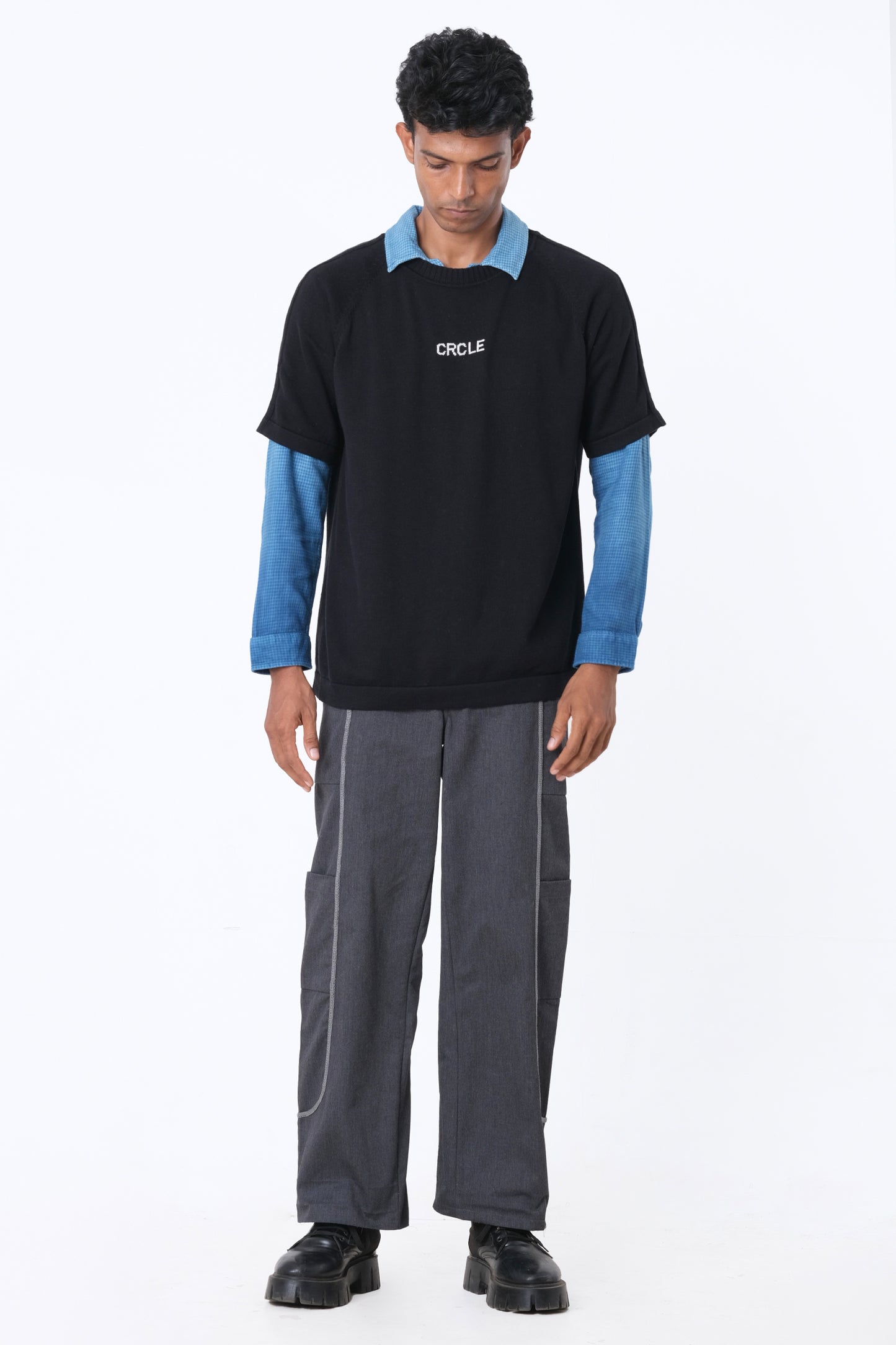 CRCLE KNIT TEE - BLACK