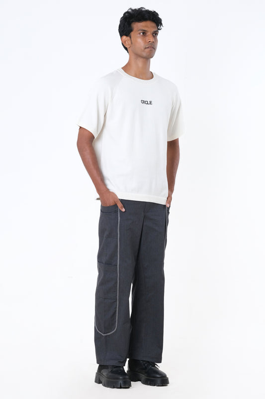 CRCLE KNIT TEE - OFF WHITE