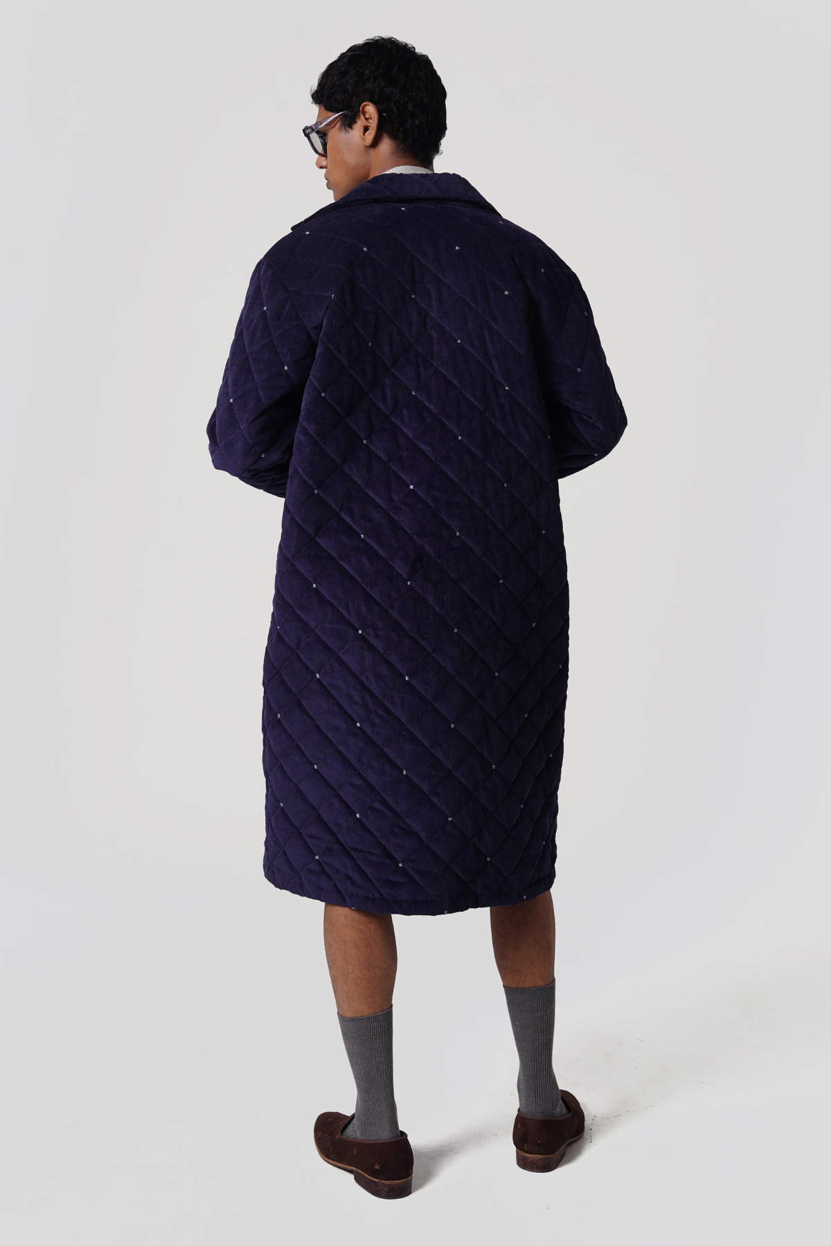 QUILTED COAT (BLUE)