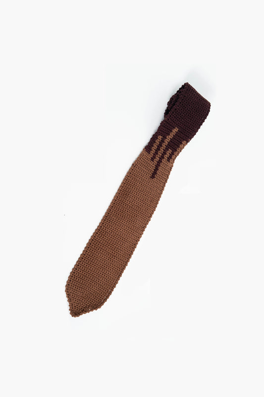 DRIP CROCHET TIE (BROWN)