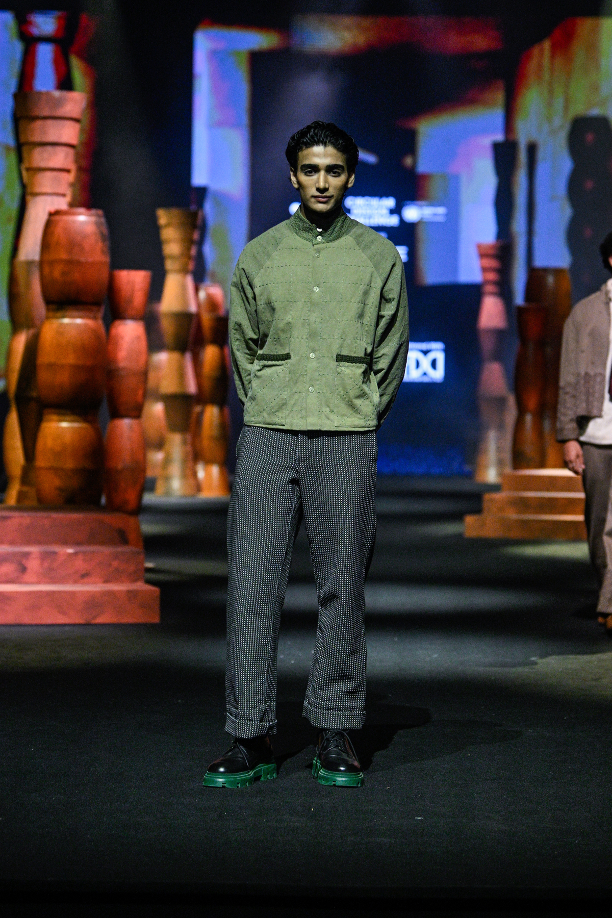 GRID KANTHA JACKET